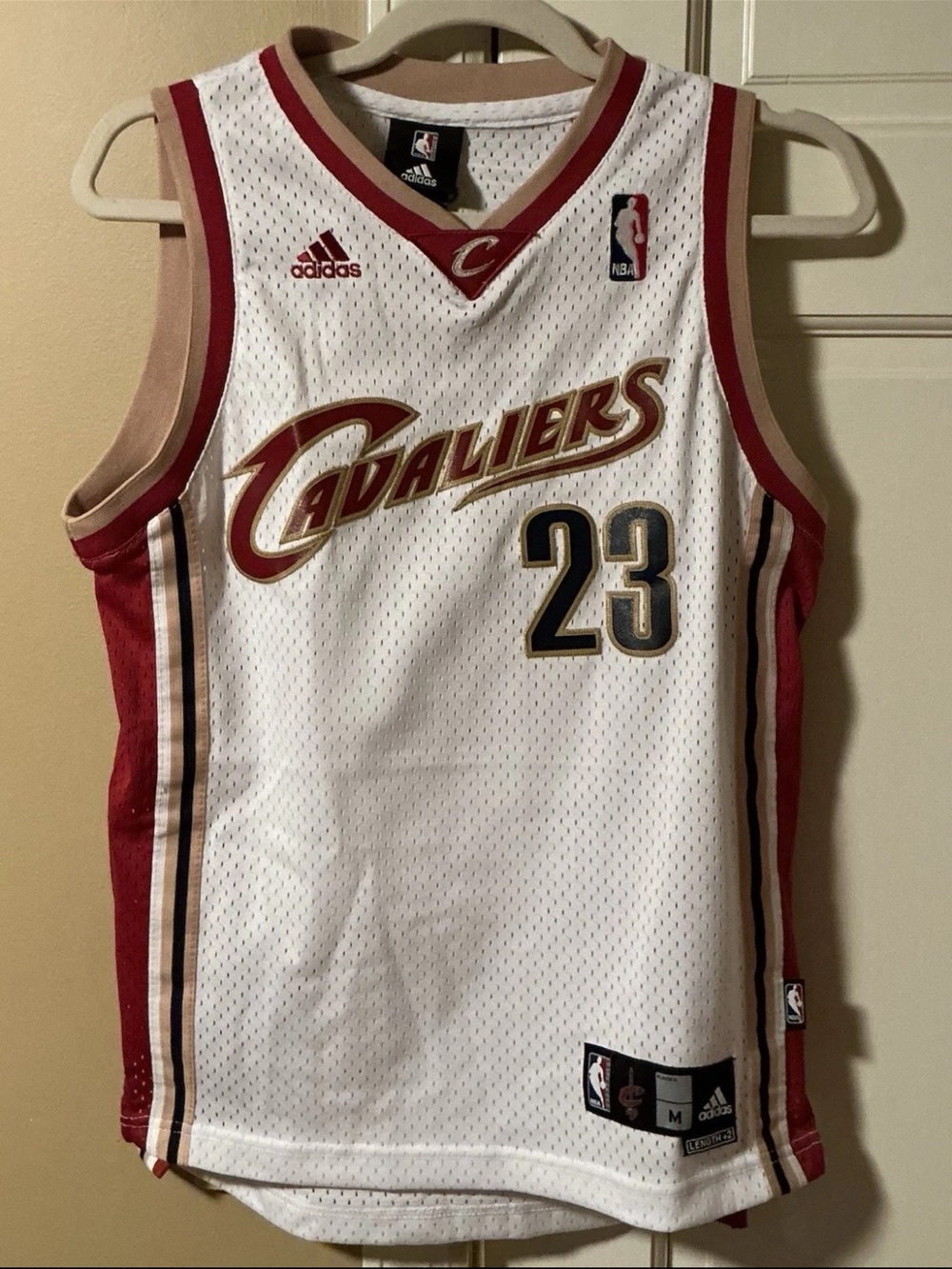 adidas Cleveland Cavaliers #23 White and Wine Red Jersey